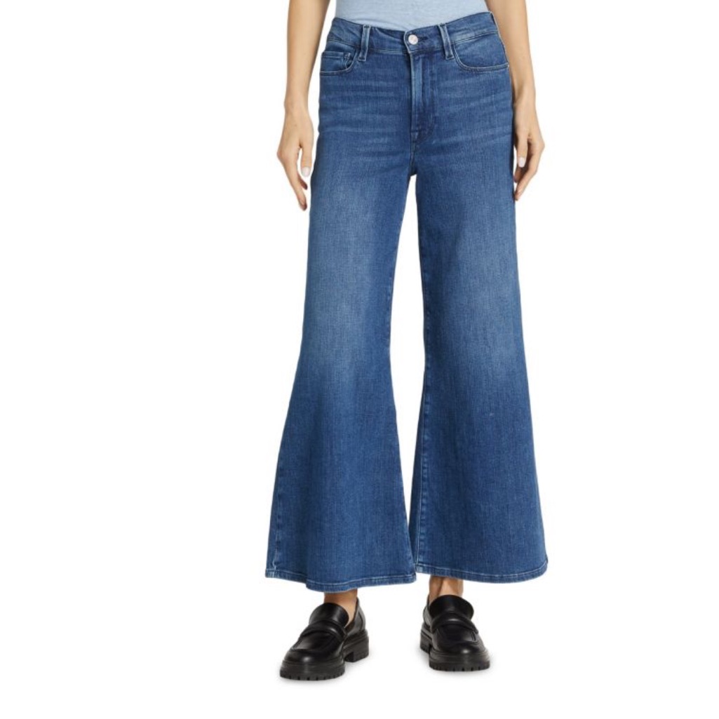 Nwt Frame Denim Le Palazzo Crop Jeans